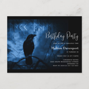 Carte Postale Carton d'invitation Gothique Corbeau Noir avec Run