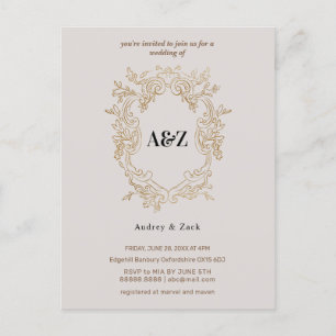 Carte Postale Carton d'invitation minimaliste beige pour une bab