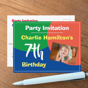 Carte Postale Carton d'invitation pour un 7ème anniversaire avec