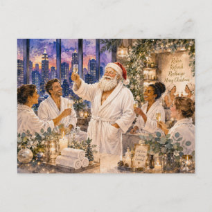 Carte Postale Carton d'invitation pour une fête de spa à Noël