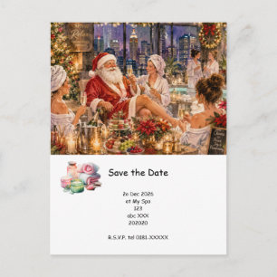 Carte Postale Carton d'invitation pour une fête de spa de Noël