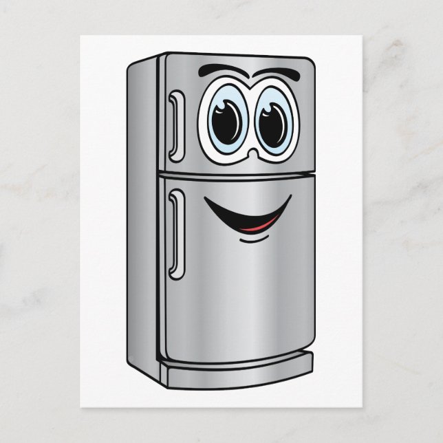 Carte Postale Carton du réfrigérateur en acier inoxydable (Devant)
