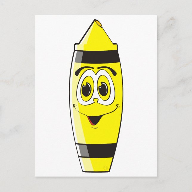 Carte Postale Carton jaune Crayon (Devant)