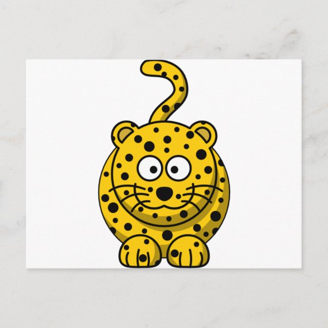 Carte Postale Carton mignon Leopard (Devant)