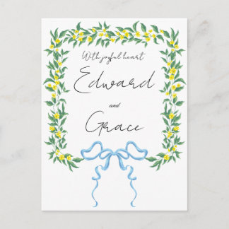 Carte Postale Carton plat d'invitation de mariage à fleur sauvag