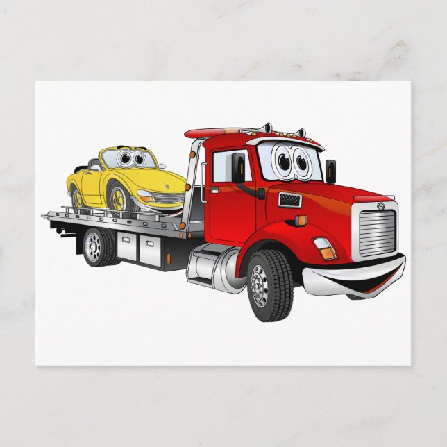 Carte Postale Carton plat du Camion Rouge Tow (Devant)