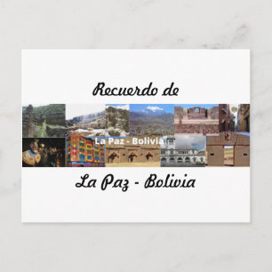 Carte Postale Carton postal recuerdo de La Paz Bolivie