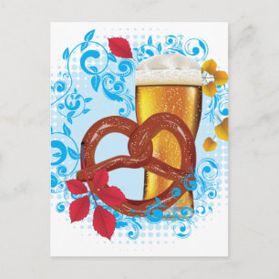 Carte Postale Carton Pretzel avec bière 3