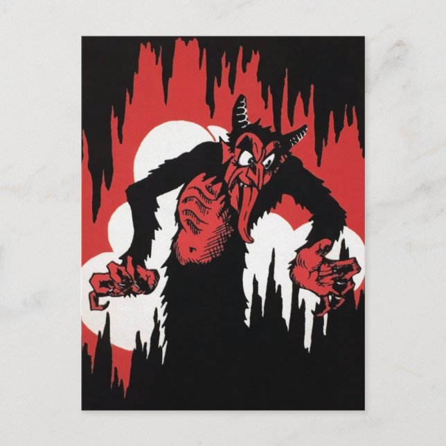 Carte Postale Carton vintage Krampus (Devant)