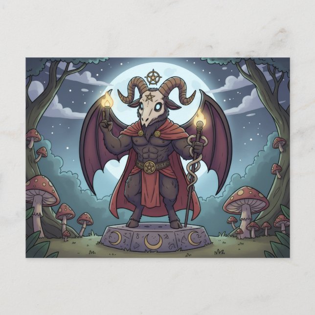 Carte Postale Cartoon Baphomet (Devant)