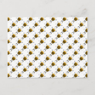 Carte Postale Cartoon Bees Motif