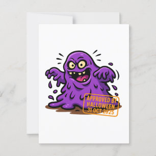 Carte Postale Cartoon Blob - Approuvé par Halloween