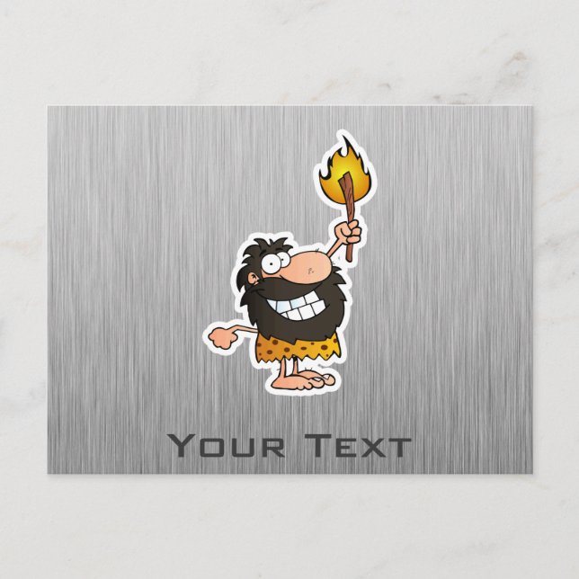 Carte Postale Cartoon Caveman; Métal-look (Devant)
