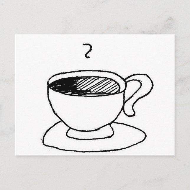 Carte Postale Cartoon Coffee Cup Demitasse Cute Cartoon (Devant)