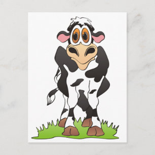 Carte Postale Cartoon Cow Holstein