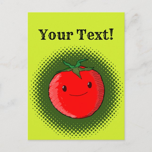 Carte postale Cartoon Cute Tomate Dessin (Devant)