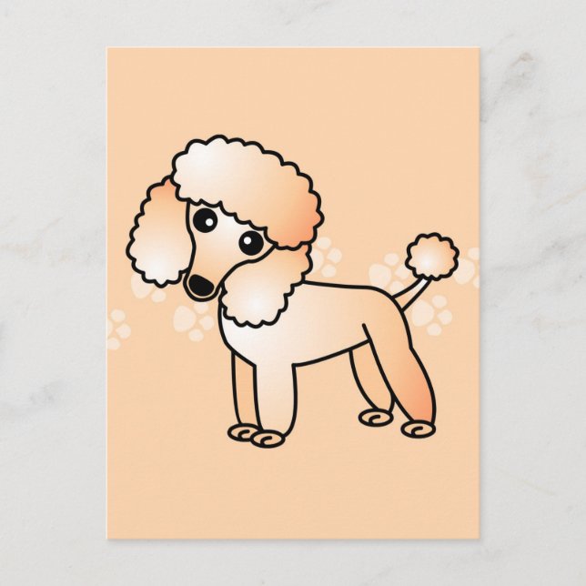 Carte Postale Cartoon de caniche à l'abricot mignon (Devant)