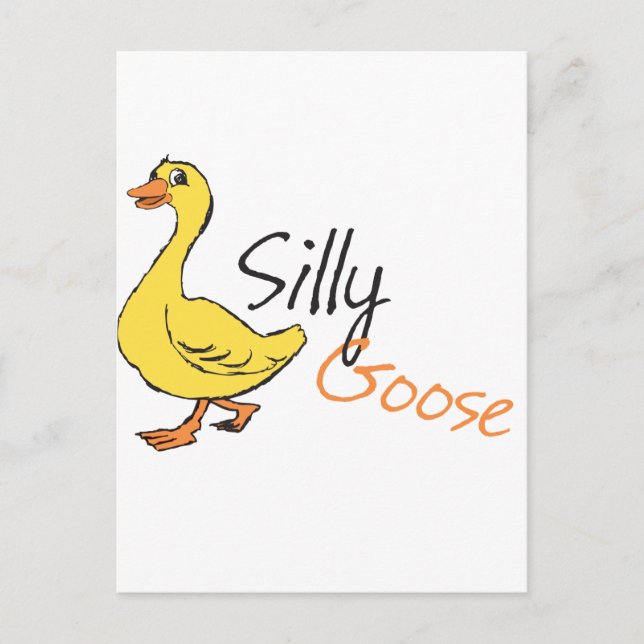 Carte Postale Cartoon d'oie de bébé d'oie de la main jaune dessi (Devant)