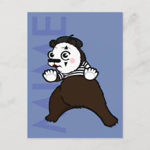 CARTE POSTALE CARTOON GRIZZLY PORTER MIME VERTICAL POSTCARD