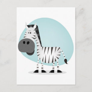 Carte Postale Cartoon mignon Zebra