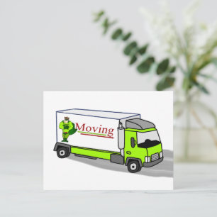 Carte Postale Cartoon Moving Van Changement d'adresse Retour Pho