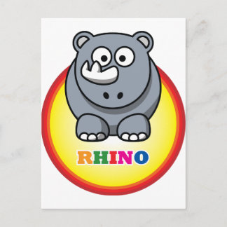 Carte Postale Cartoon Rhino
