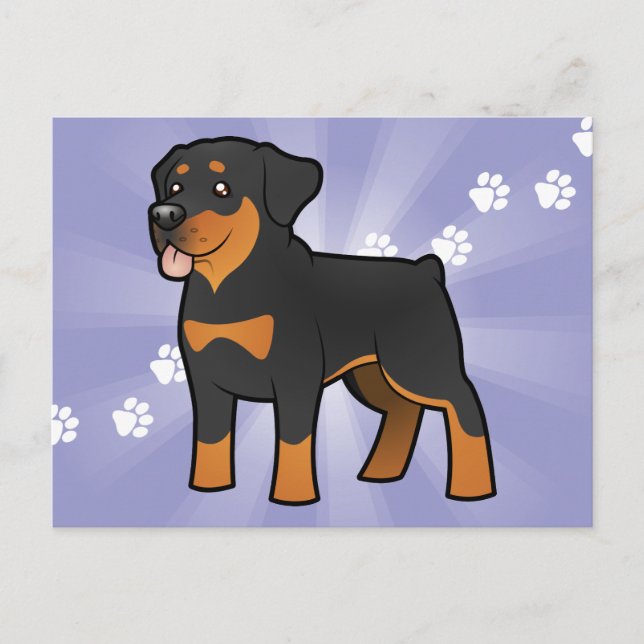 Carte Postale Cartoon Rottweiler (Devant)