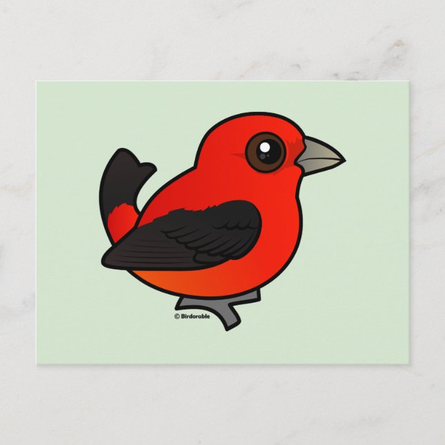 Carte Postale Cartoon Scarlet Tanager (Devant)