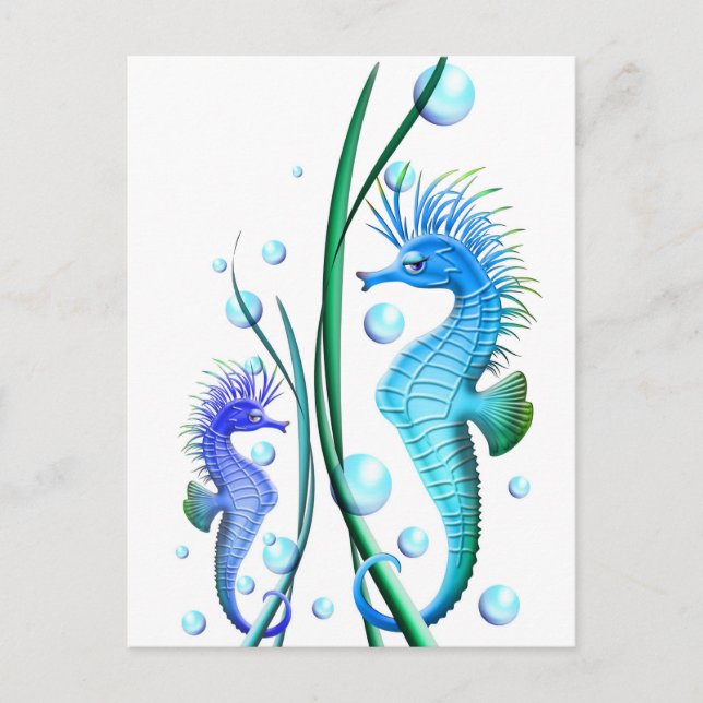 Carte postale Cartoon Seahors (Devant)