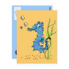 Carte postale Cartoon Seahorse Cute Fish