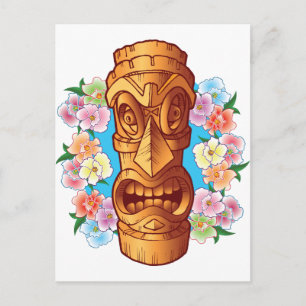 Carte Postale Cartoon Tiki Statue