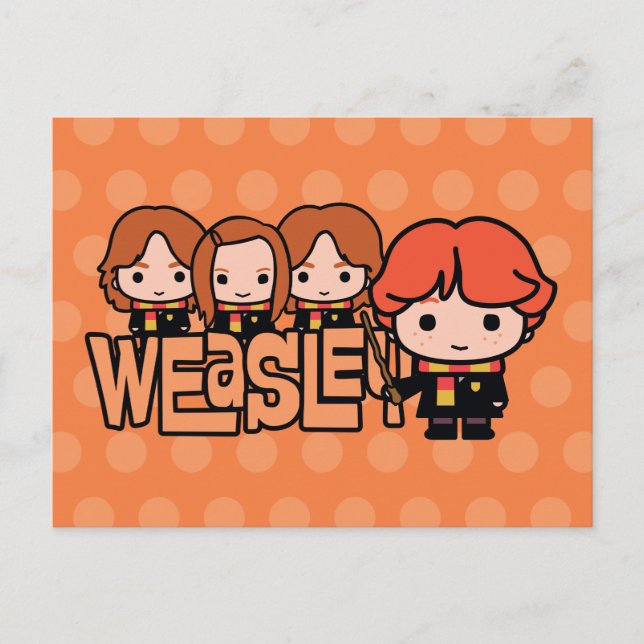 Carte Postale Cartoon Weasley Siblilings Graphisme (Devant)