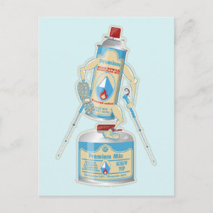 Carte Postale Cartouches de gaz de réchaud de camping drôle rand