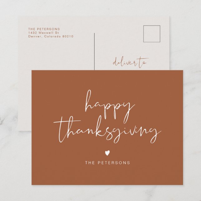 Carte Postale CARVI Moderne Bohème Terre Cuite Thanksgiving  (Devant / Derrière)