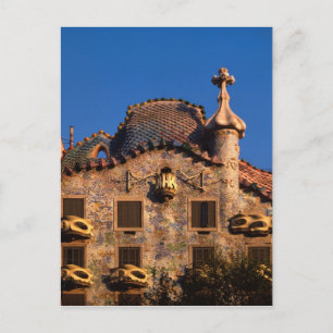 Carte Postale Casa Batilo, architecture de Gaudi, Barcelone,