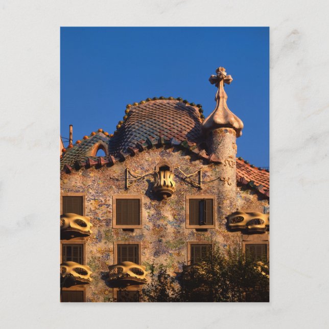 Carte Postale Casa Batilo, architecture Gaudi, Barcelone, (Devant)