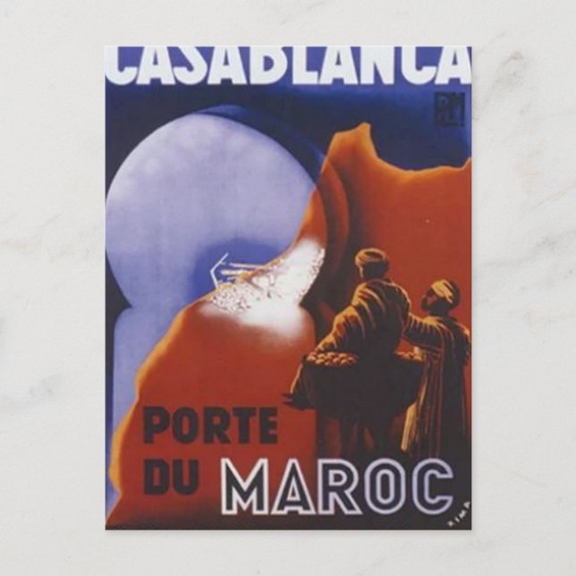 Carte Postale Casablanca Voyage Vintage (Devant)