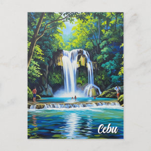 Carte Postale Cascade à Cebu Philippines Vintage