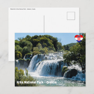 Carte Postale Cascade dans le Parc national de Krka - Dalmatie, 