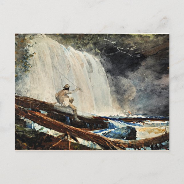 Carte Postale Cascade dans les Adirondacks, art de W. Homer (Devant)
