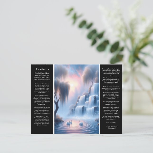 Carte Postale Cascade de Desiderata au calme Pastel Hues (Debout devant)