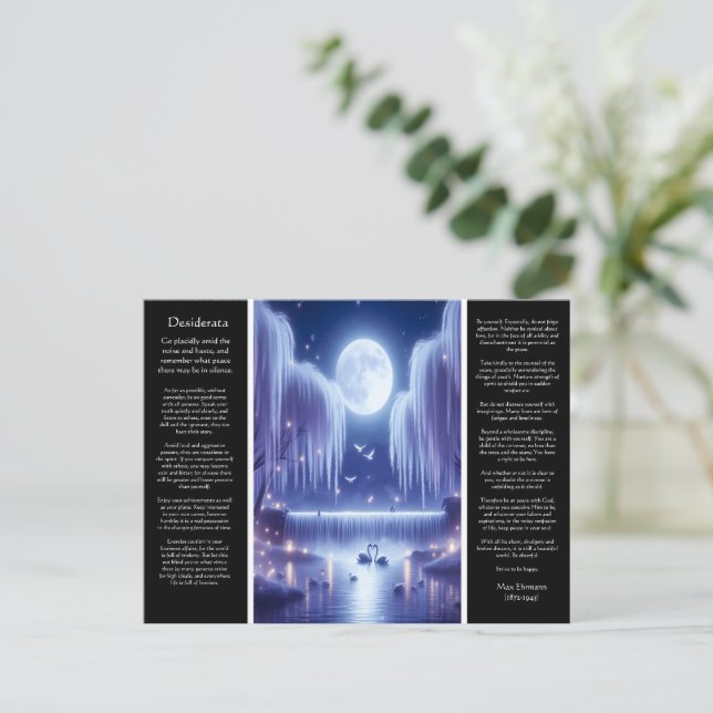 Carte Postale Cascade de Desiderata : Coeur de saule lumineux (Debout devant)