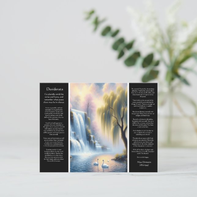 Carte Postale Cascade de Desiderata Embrace Pastel de Serenity (Debout devant)