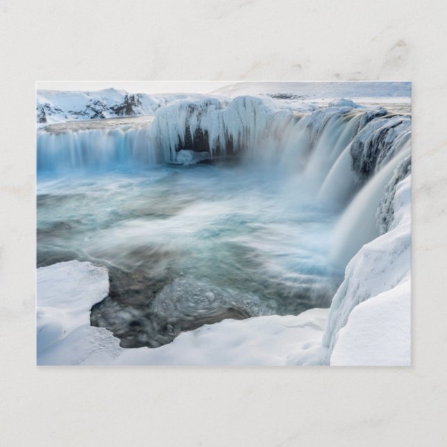 Carte Postale Cascade de Godafoss, hiver, Islande 2 (Devant)