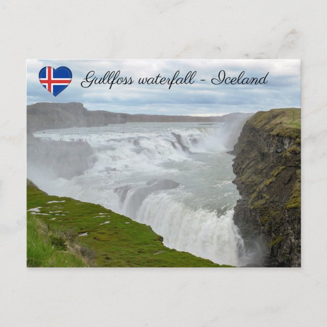 Carte Postale Cascade de Gullfoss - sud-ouest de l'Islande (Devant)
