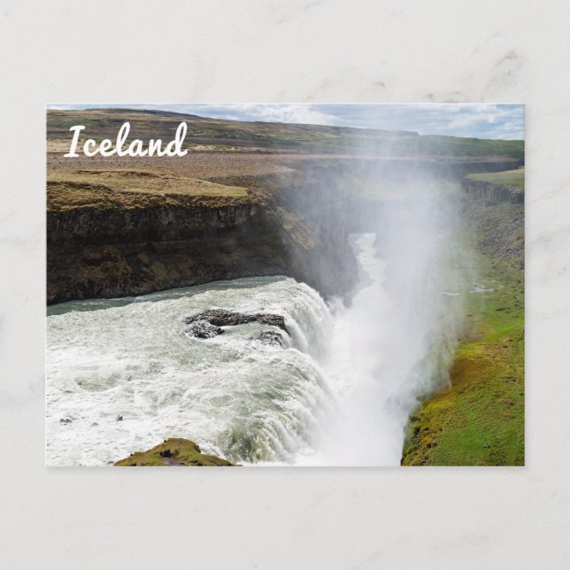 Carte Postale Cascade de Gullfoss - sud-ouest de l'Islande (Devant)