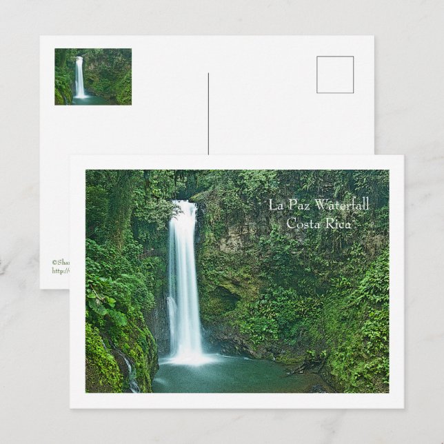 Carte Postale Cascade de La Paz, Costa Rica (Devant / Derrière)