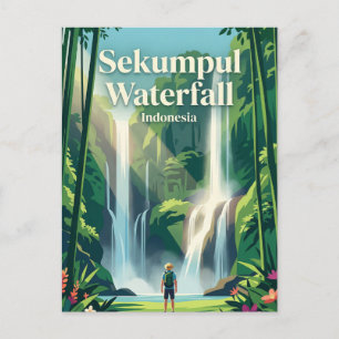 Carte Postale Cascade de Sekumpul Indonésie