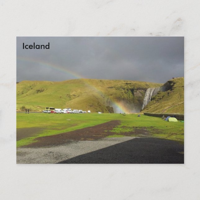 Carte Postale Cascade de Skógafoss, rivière Skógá, sud de l'Isla (Devant)