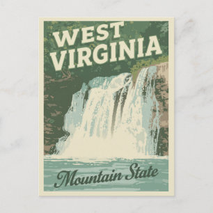 Carte Postale Cascade de Virginie-Occidentale Voyage Vintage